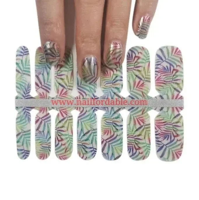 nail repair with rapid-trend kit-Colorful leaves