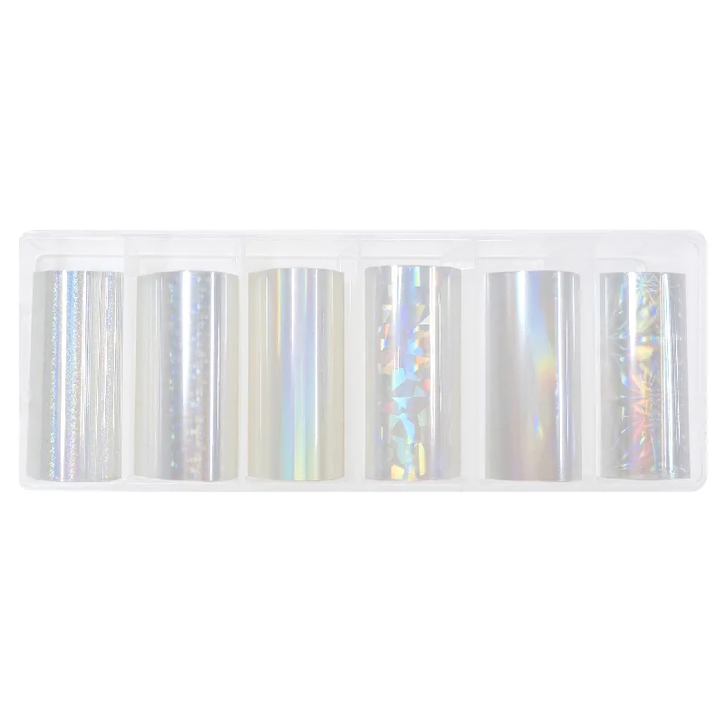 Nail art decoration voyage-Nail Art Foil Box / 6 Designs / Holo Glass