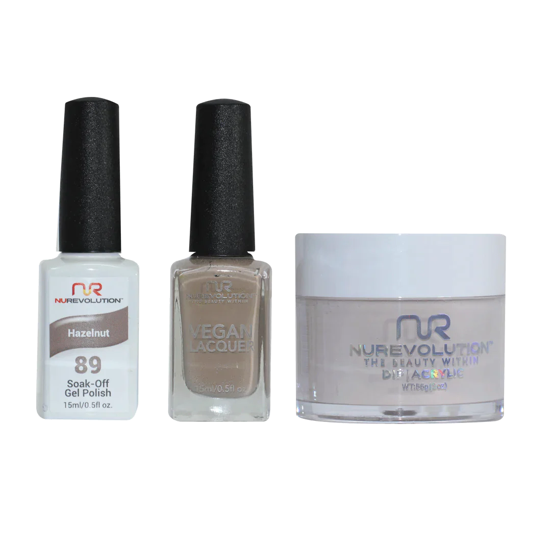 nail polish coal smolder-NuRevolution Trio set 089 Hazelnut