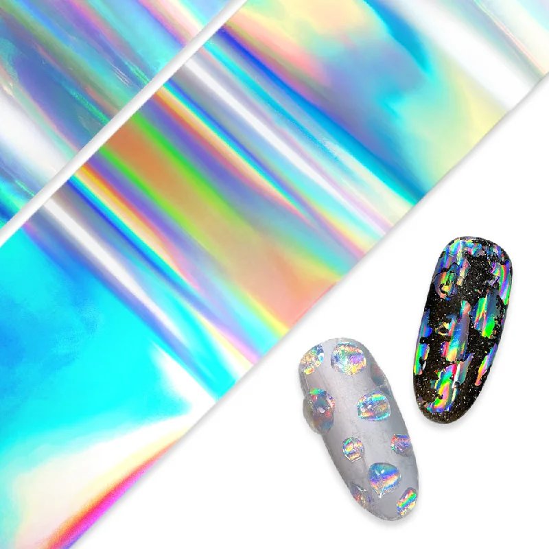 Nail art decoration triumph-Nail Art Foil Paper / Holographic Silver