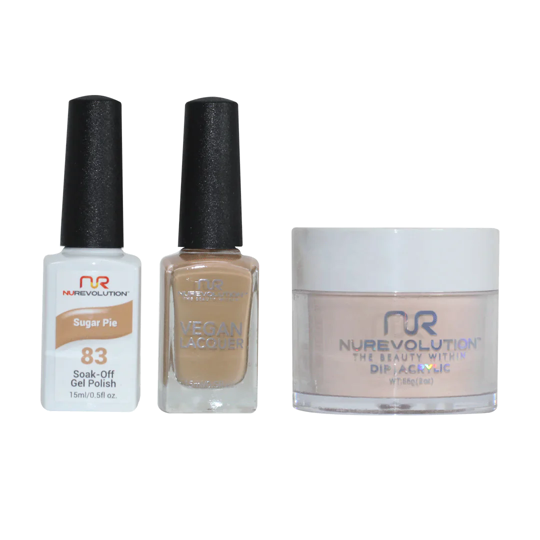 nail polish ash sweep-NuRevolution Trio set 083 Sugar Pie