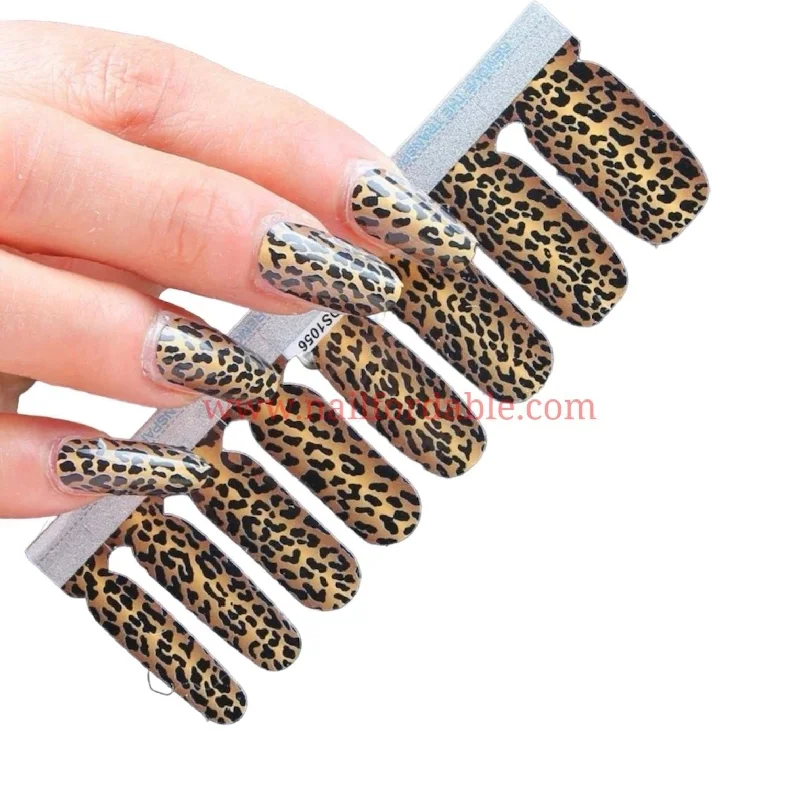 nail repair with foundation-layer gel-Brown leopard print