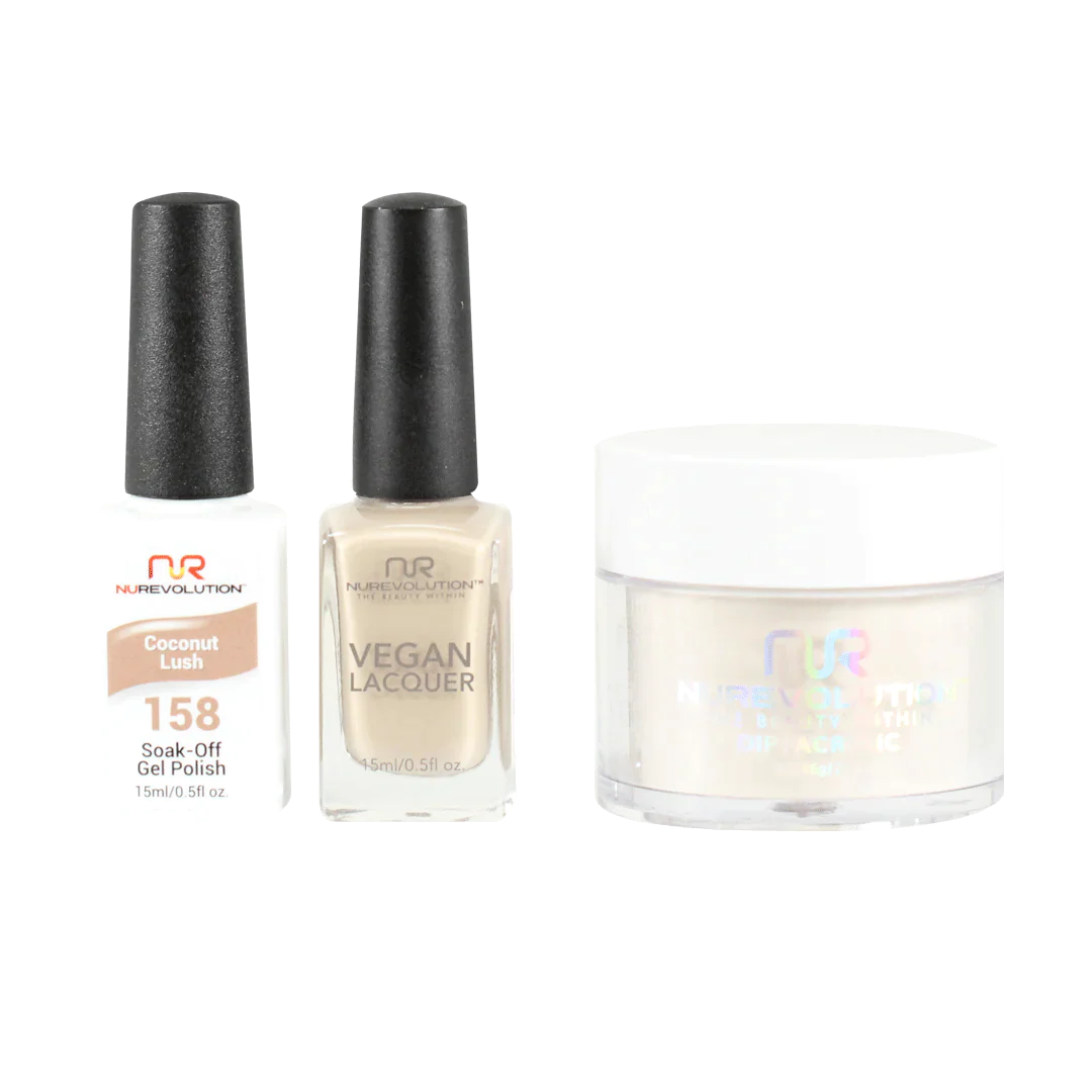 nail polish geyser plume-NuRevolution Trio set 158 Coconut Lush