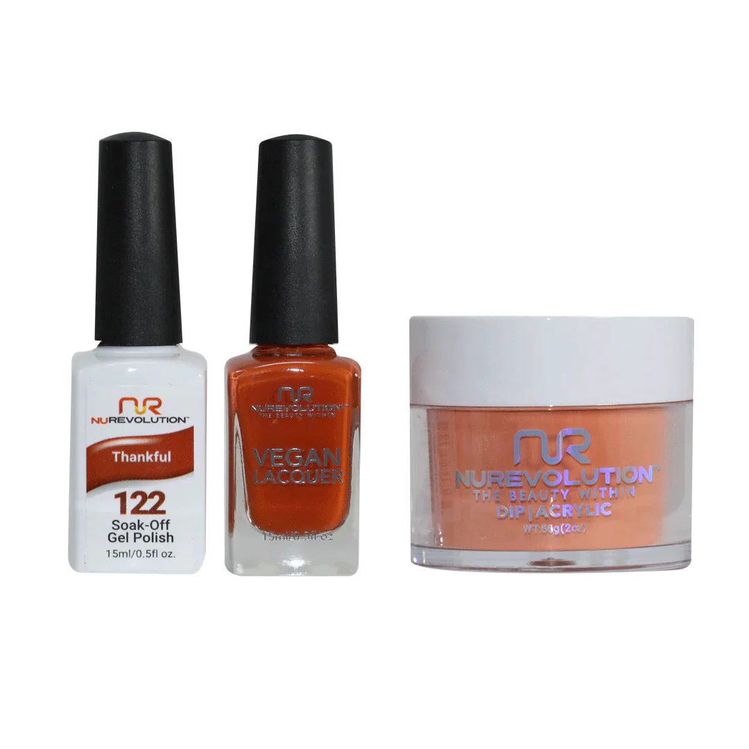 nail polish hue shift-NuRevolution Trio set 122 Thankful