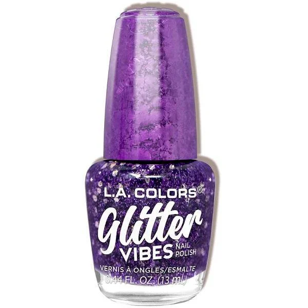 nail polish bay curve-LA Colors Purple Razzi Glitter Vibes Nail Polish