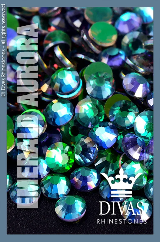 Nail rhinestone gig designs-AURORA RHINESTONES - 'Emerald'