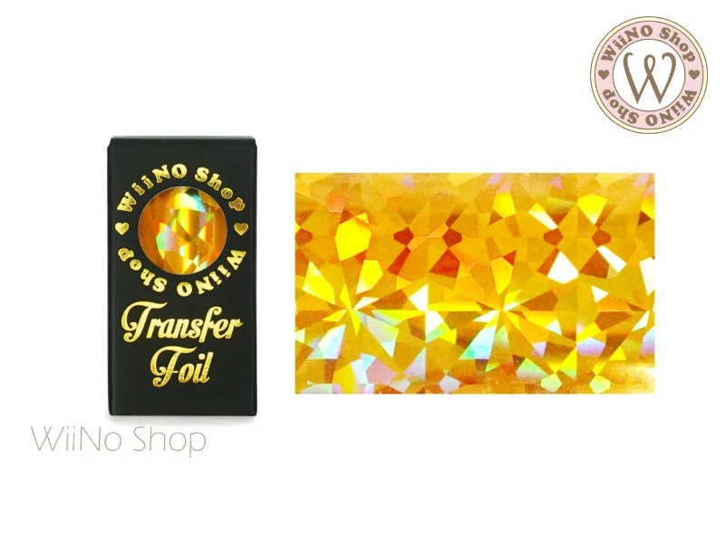 Nail art decoration couple-Gold Holographic Crystal Nail Transfer Foil (HL-C-01)