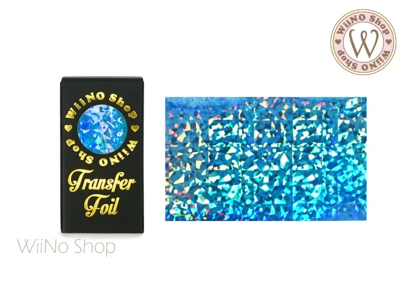 Nail art decoration angular-Blue Holographic Confetti Nail Transfer Foil (HL-F-08)