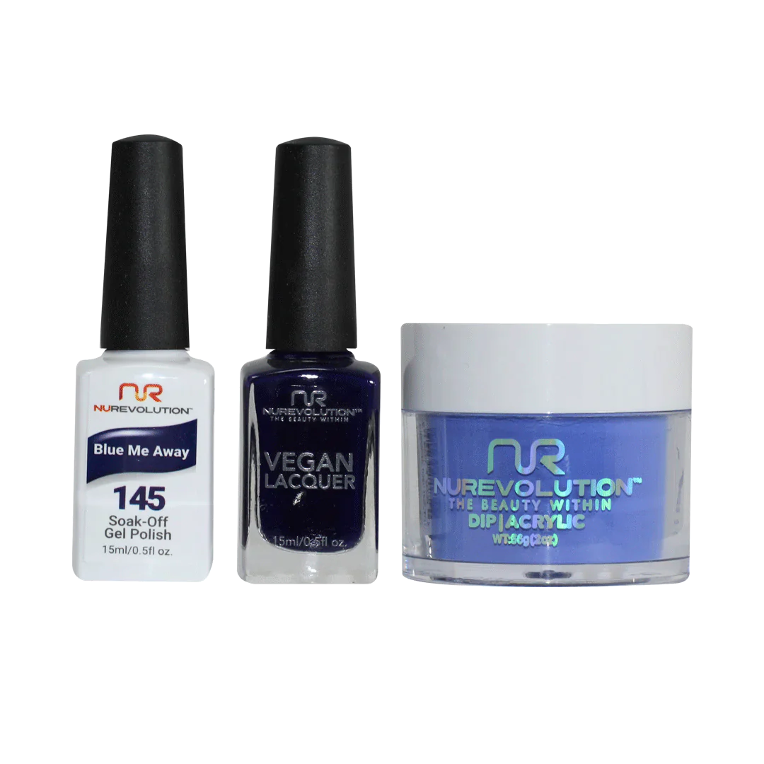 nail polish window glow-NuRevolution Trio set 145 Blue Me Away