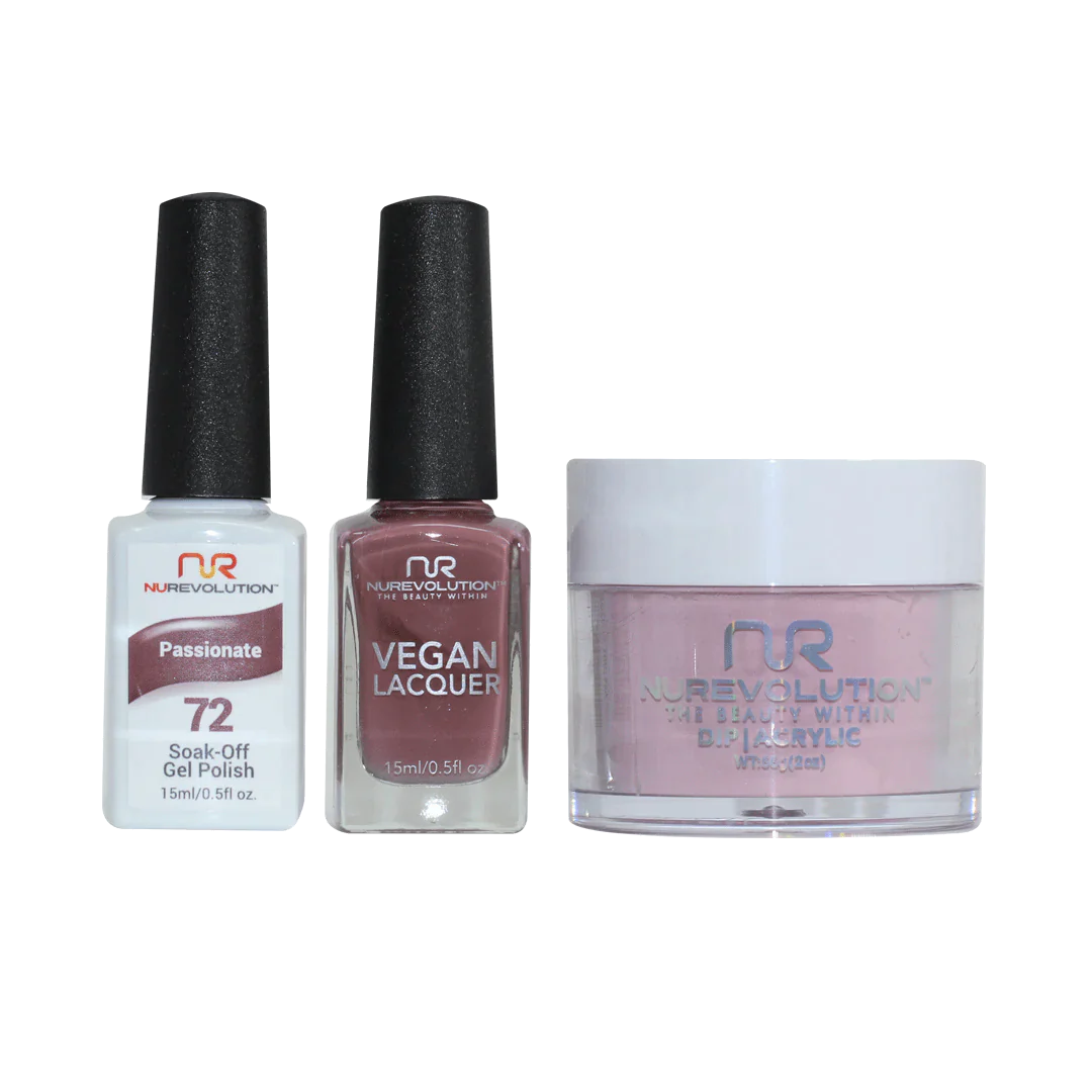 nail polish beam hew-NuRevolution Trio set 072 Passionate