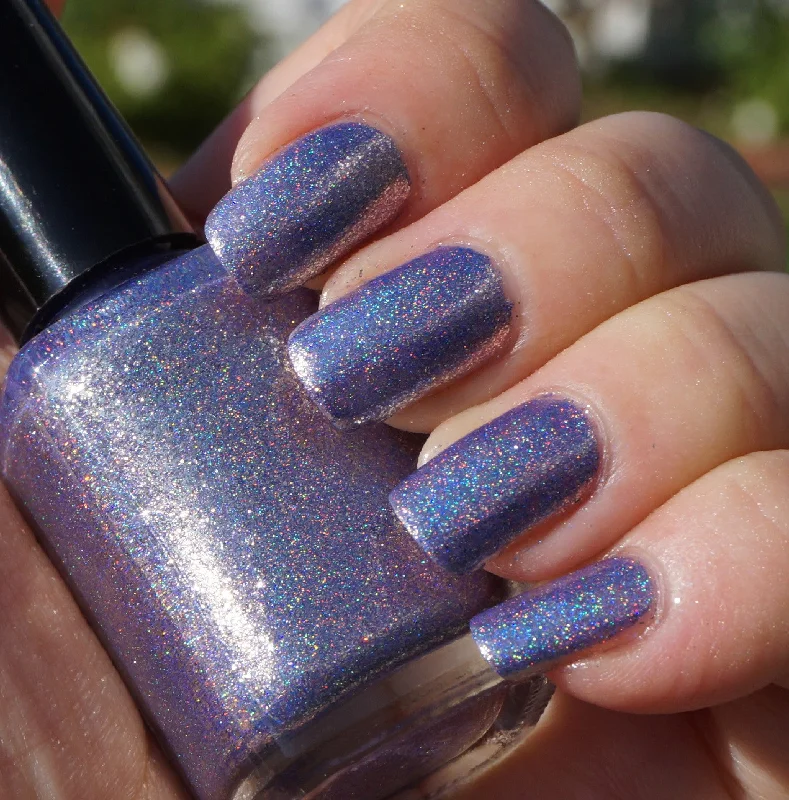 nail polish lacquer sheen-Taffeta, Darling? - purple glass fleck holo chrome