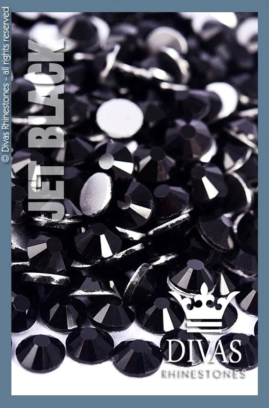 Nail rhinestone fleck patterns-CRYSTAL RHINESTONES - 'Jet Black'