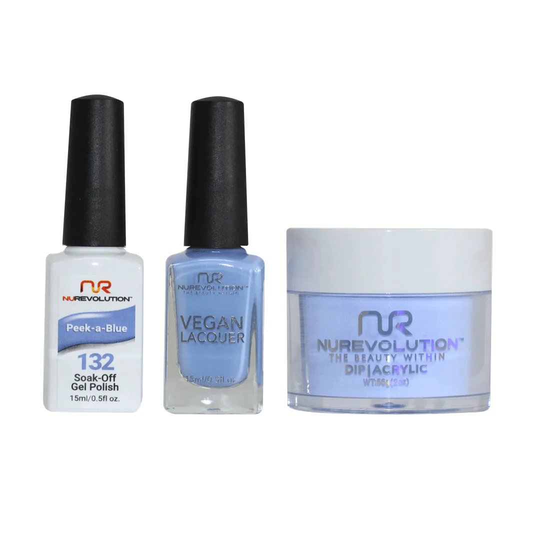 nail polish sponge press-NuRevolution Trio set 132 Peek-A-Blue