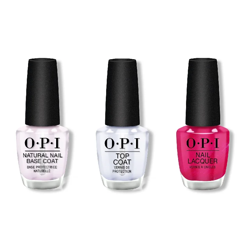 nail polish shower pour-OPI - Nail Lacquer Combo - Base, Top & Pompeii Purple 0.5 oz - #NLC09