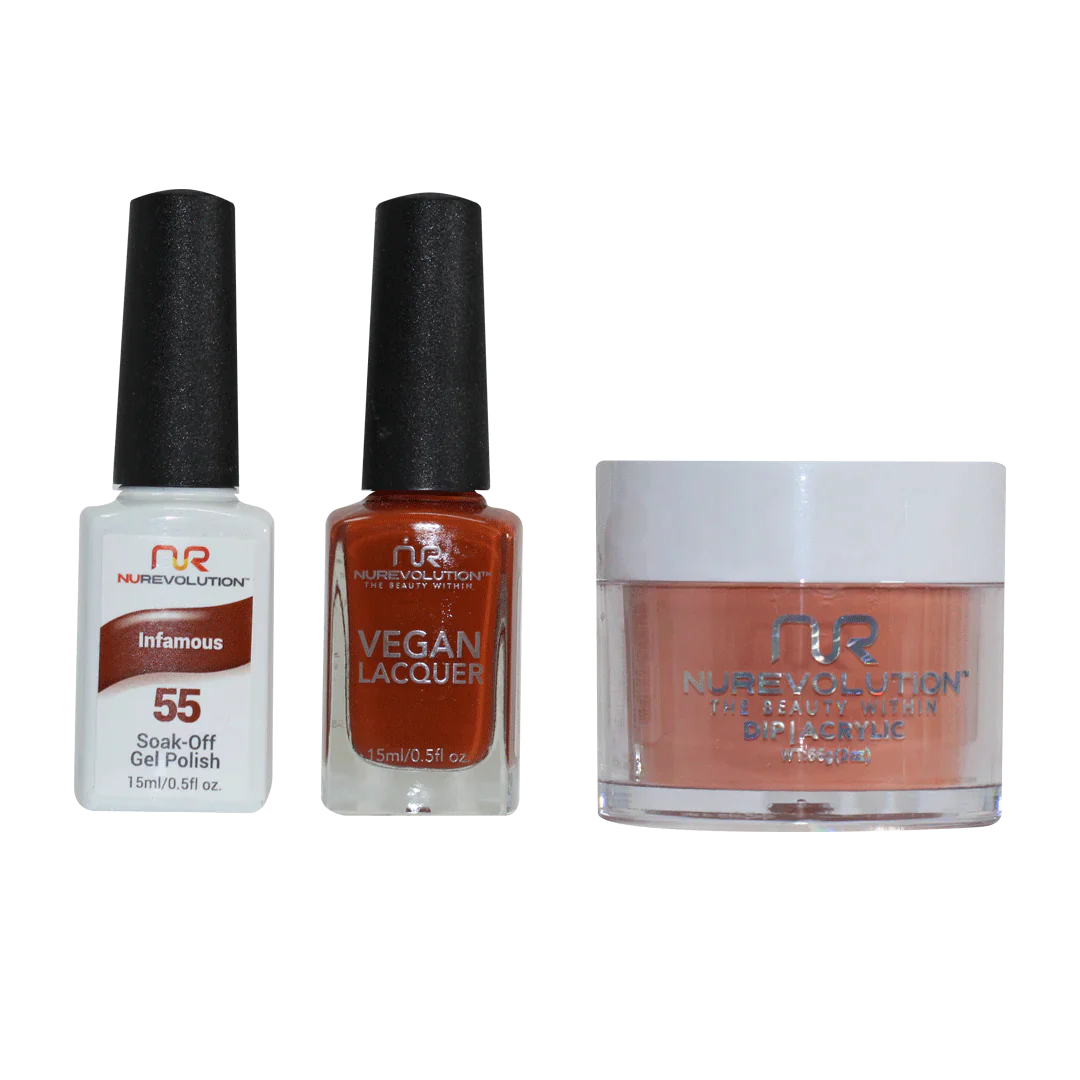 nail polish stem stretch-NuRevolution Trio set 055 Infamous