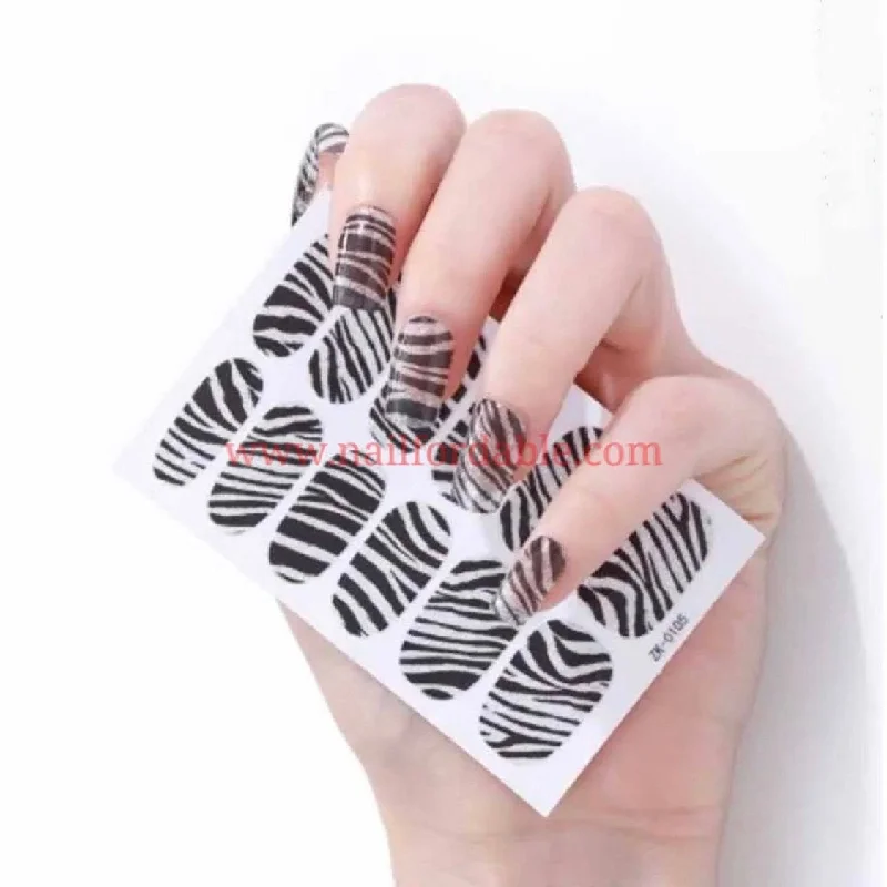 nail repair with shield-finish polish-Silver Zebra