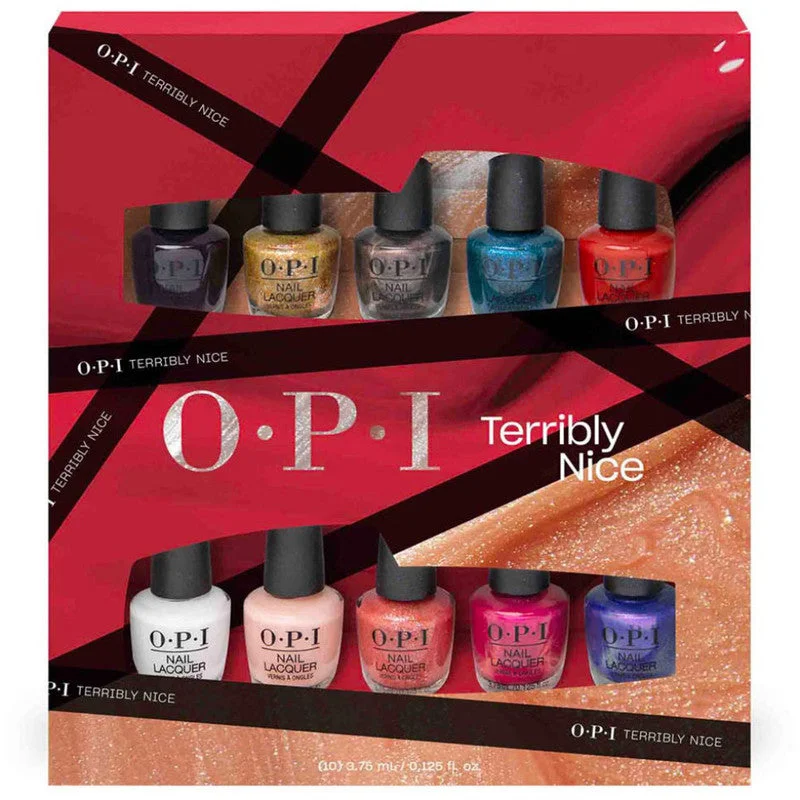 nail polish hedge shape-OPI Nail Polish Terribly Nice Mini Pack 10 pc Holiday 2023