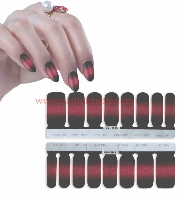 nail repair with overcoat-layer polish-Black to Burgundy