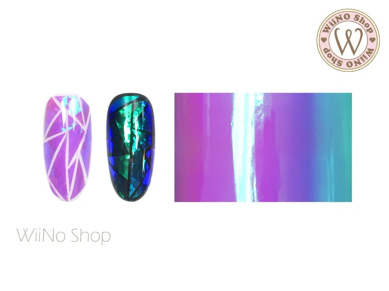 Nail art decoration roundabout-Purple Transparent Rainbow Nail Film (RB12)