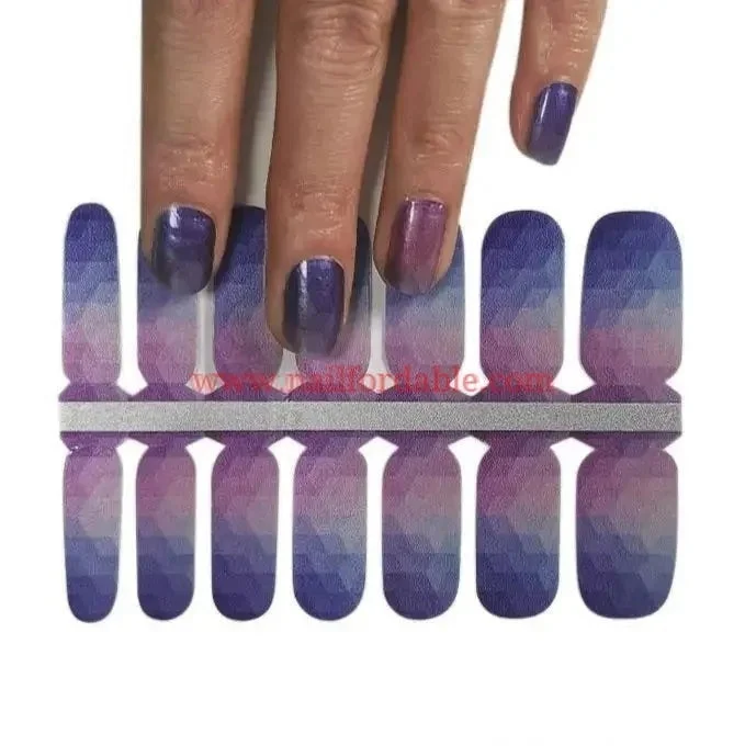 nail repair with veil-rich gel-3D Rhombuses (ombre)