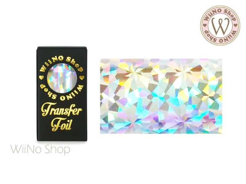 Nail art decoration duo-Silver Holographic Crystal Nail Transfer Foil (HL-C-02)