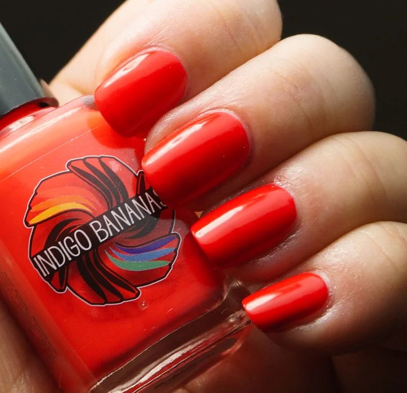 nail polish fruit mature-Rubidium Rhod - neon red creme