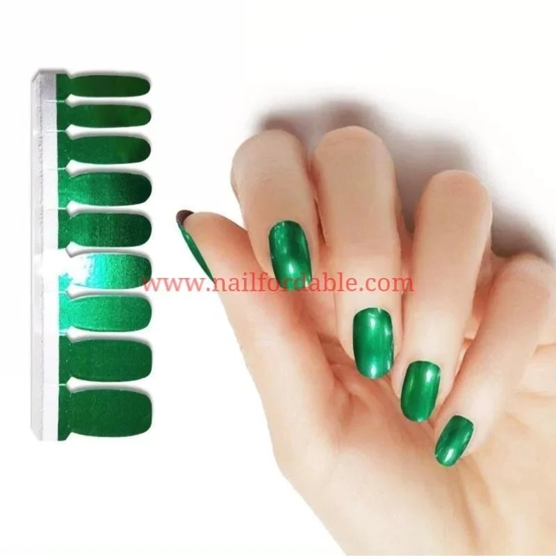 nail repair with shield-rich gel-Green (Chrome)