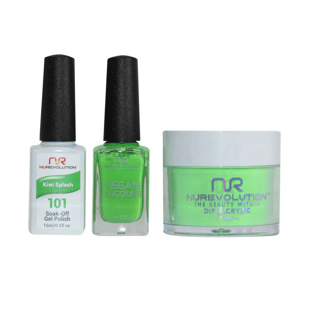 nail polish dawn break-NuRevolution Trio set 101 Kiwi Splash