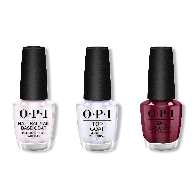 nail polish snow blanket-OPI - Nail Lacquer Combo - Base, Top & Malaga Wine 0.5 oz - #NLL87