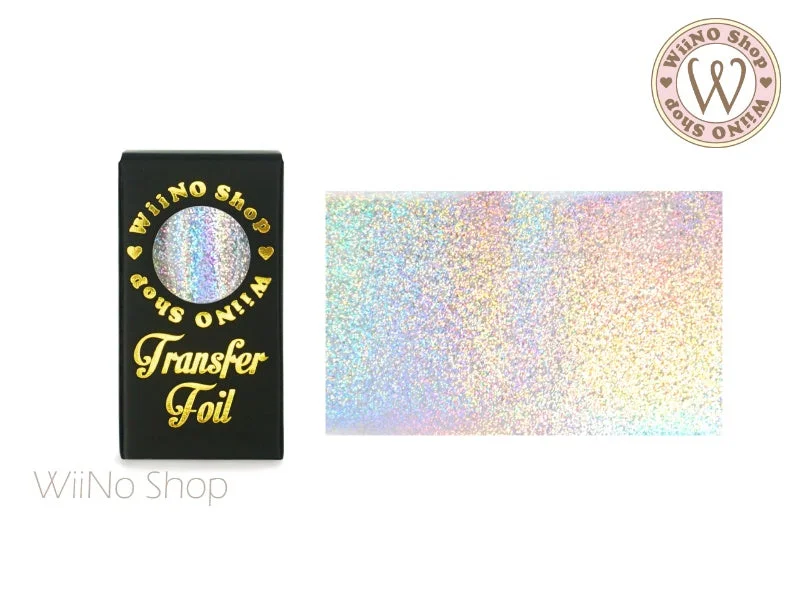 Nail art decoration blunt finish-Silver Holographic Sand Nail Transfer Foil (HL-S-02)