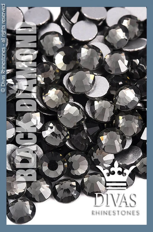 Nail rhinestone mute sparkle-CRYSTAL RHINESTONES - 'Black Diamond'