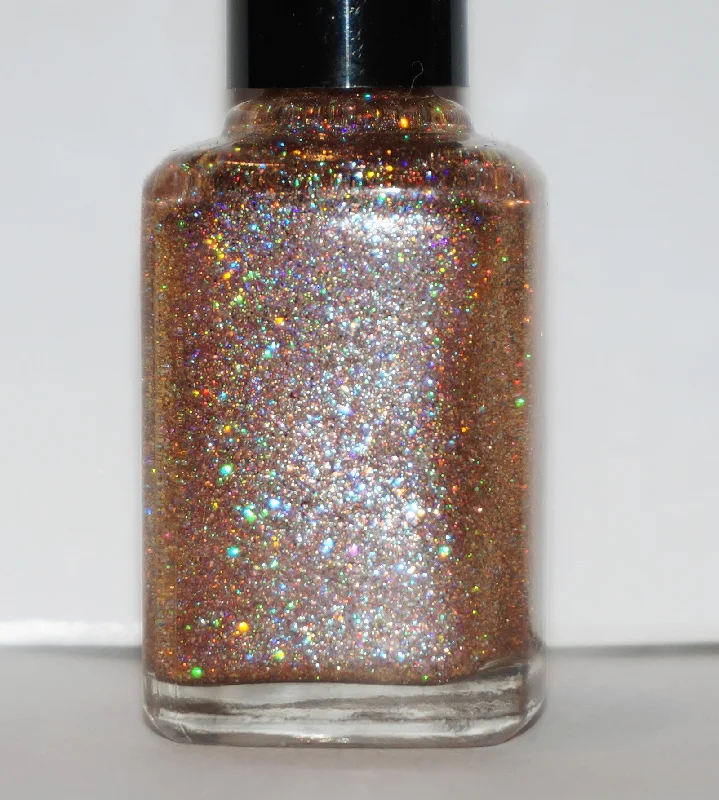 nail polish timber glow-Sequins of Events - rose gold glitter - shifts champagne to red-gold