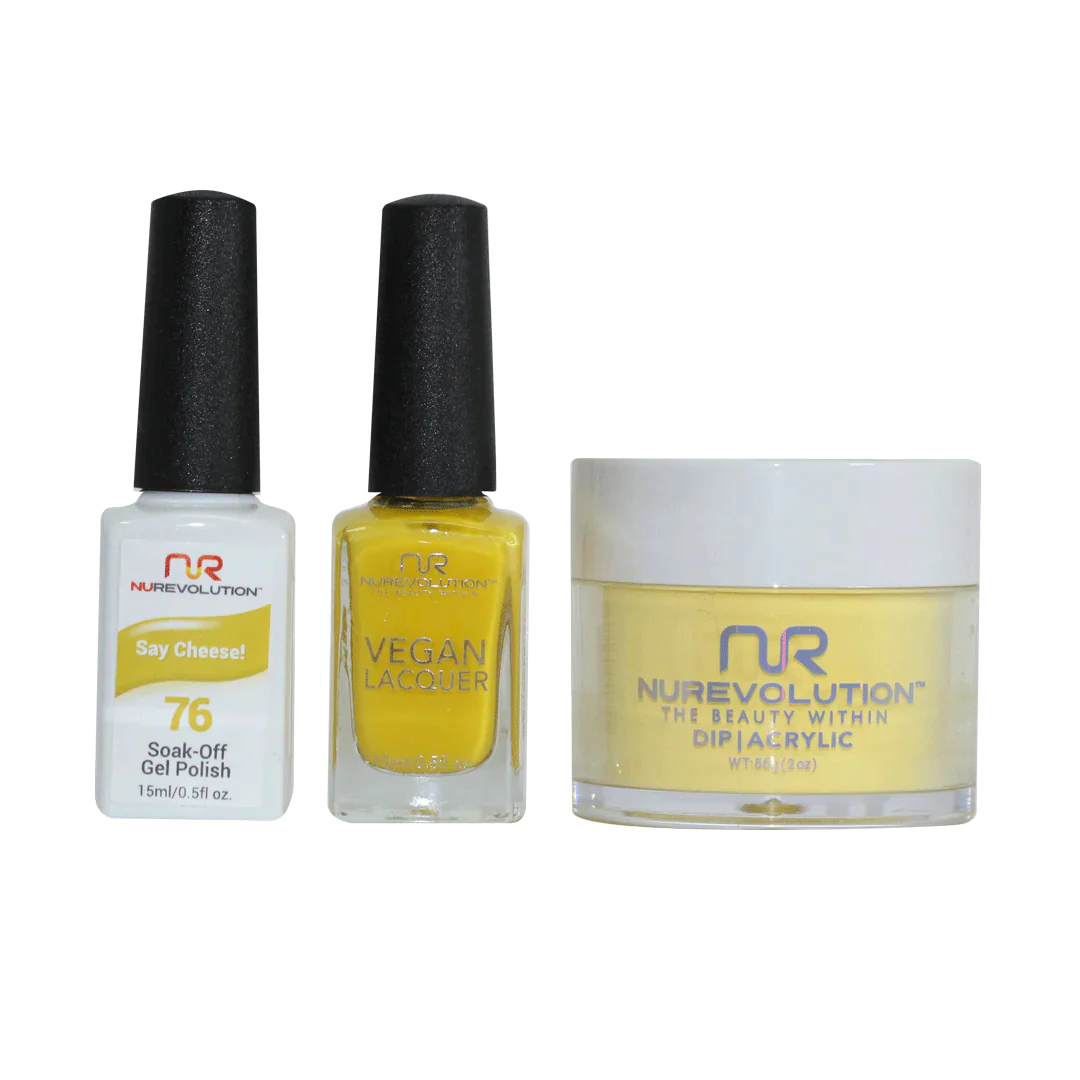 nail polish shingle lay-NuRevolution Trio set 076 Say Cheese!