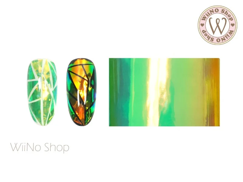 Nail art decoration intersection-Green Transparent Rainbow Nail Film (RB11)