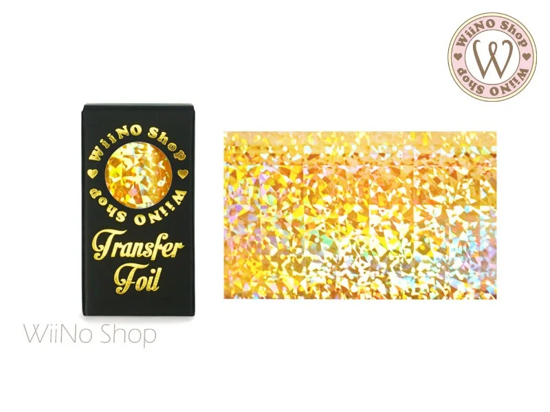 Nail art decoration crew-Gold Holographic Confetti Nail Transfer Foil (HL-F-03)