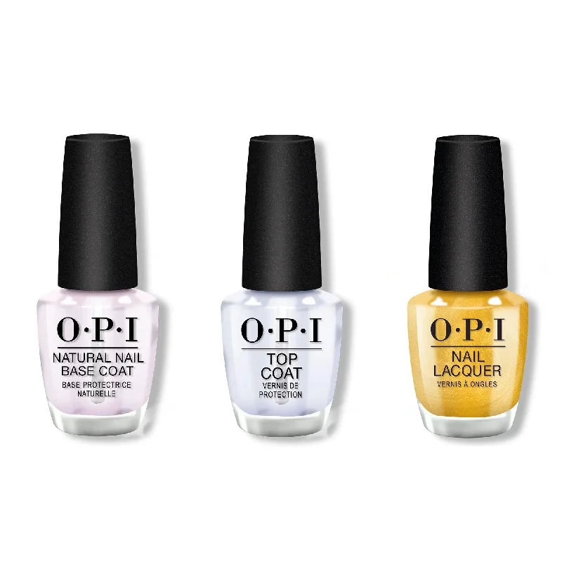 nail polish reflection blur-OPI - Nail Lacquer Combo - Base, Top & Metallic Rewind