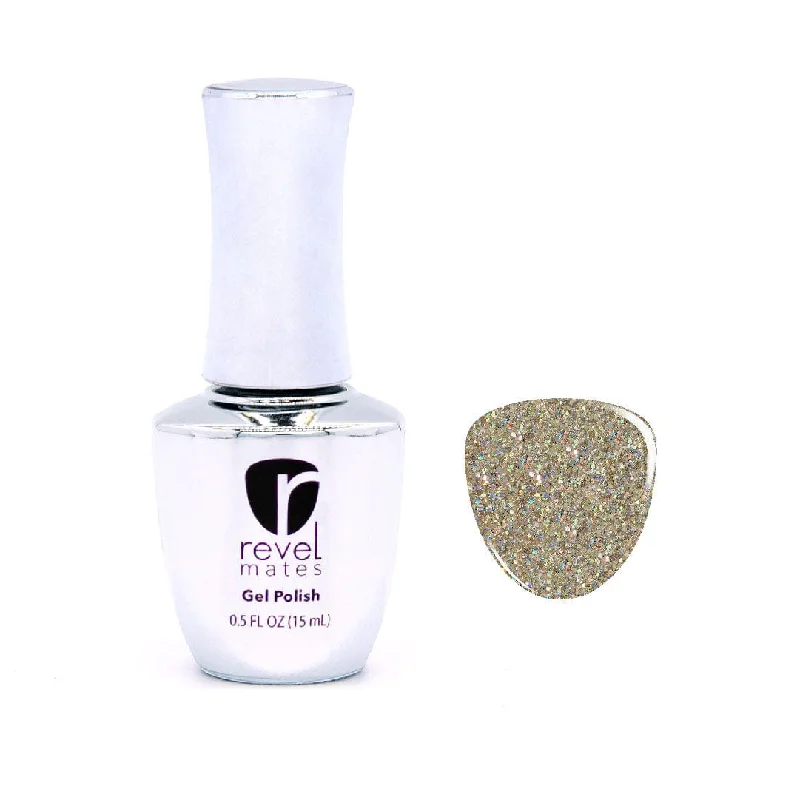 nail repair with overlay-layer gel-G375 Glitz Gold Glitter Gel Polish