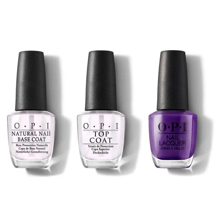 nail polish dew settle-OPI - Nail Lacquer Combo - Base, Top & Purple with a Purpose 0.5 oz - #NLB30