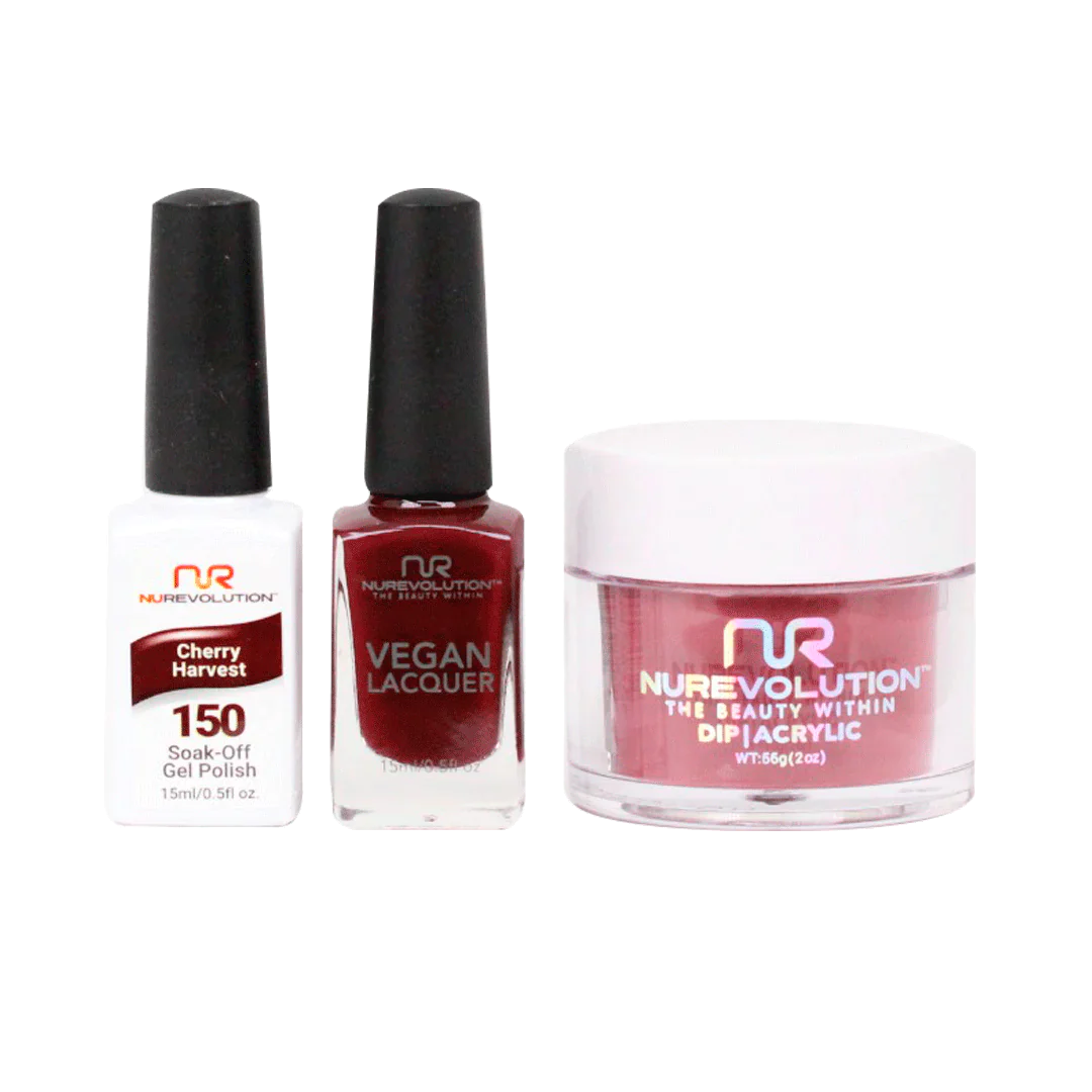 nail polish shade drop-NuRevolution Trio set 150 Cheery Harvest