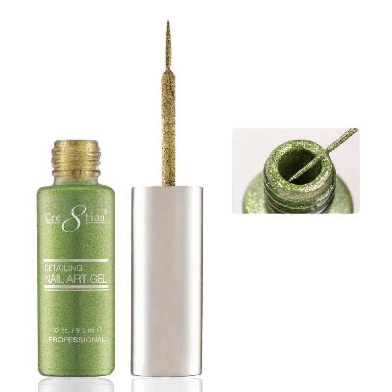 nail polish vine twine-Cre8tion Nail Art Detailing Gel Polish 9.5ml #40 - Green Platinum