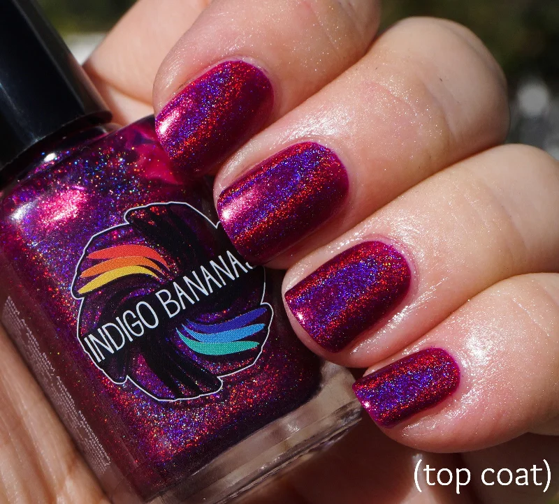 nail polish crop thrive-Polish of Unusual Quality (P.O.U.Q. / POUQ) - magenta linear holographic