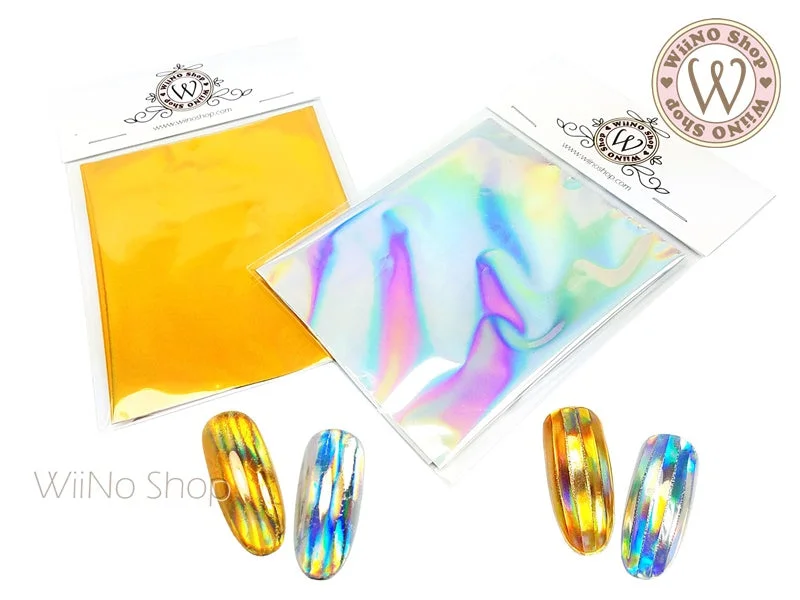 Nail art decoration tangle-Holographic Transfer Foil Sheet Nail Art Decoration - 1 pc