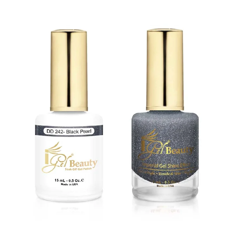 nail polish cascade plunge-iGel DD242 Gel Polish & Lacquer Duo (15ml) Black Pearl