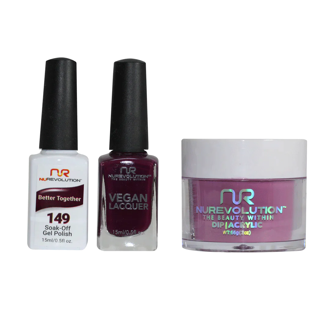 nail polish drape fold-NuRevolution Trio set 149 Better Together