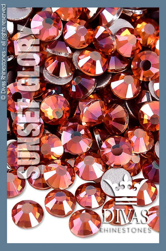 Nail rhinestone gloss finish-COATED RHINESTONES - 'Sunset Glory'