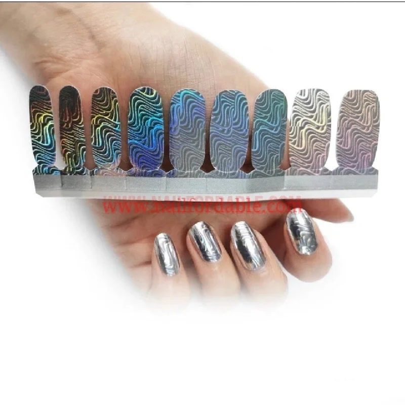 nail repair with checked-care-care kit-Silver Fingerprints (chrome)