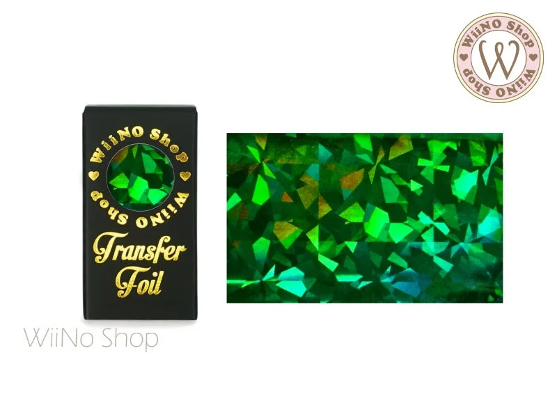 Nail art decoration ensemble-Green Holographic Crystal Nail Transfer Foil (HL-C-05)