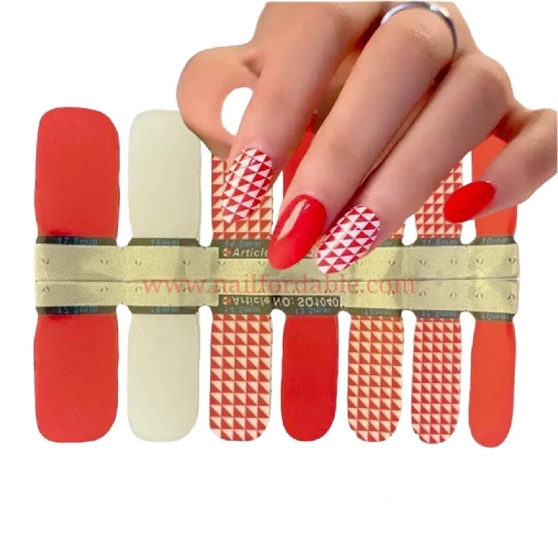 nail repair with support-finish gel-Red triangles