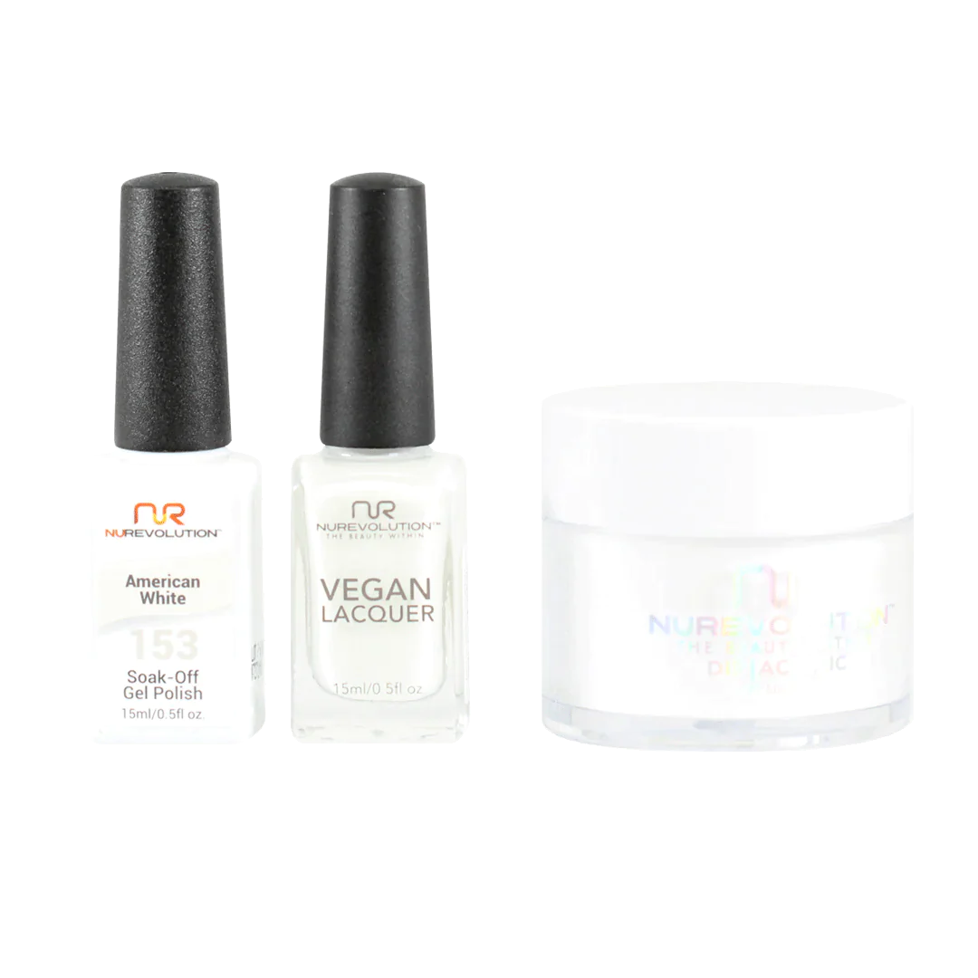 nail polish swell surge-NuRevolution Trio set 153 American White