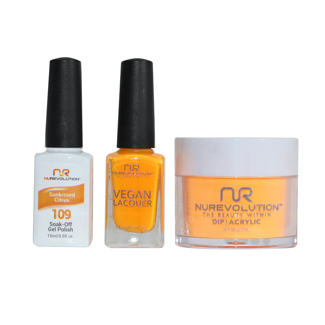 nail polish drizzle coat-NuRevolution Trio set 109 Sunkissed Sitrus